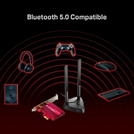 TP-LINK | AX3000 Wi-Fi 6 Bluetooth 5.0 PCIe Adapter | TX3000E | 2.4GHz/5GHz | Antenna type 2xHigh-Gain External Antennas | 574+2 - 7